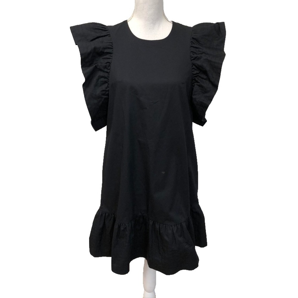 Prose & Poetry Mini Dress Womens XS Black Flutter Sleeve Cottagecore Whimsigoth